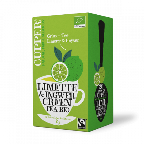Ekologiška arbata CUPPER Limette & Ingwer Green Tea Bio